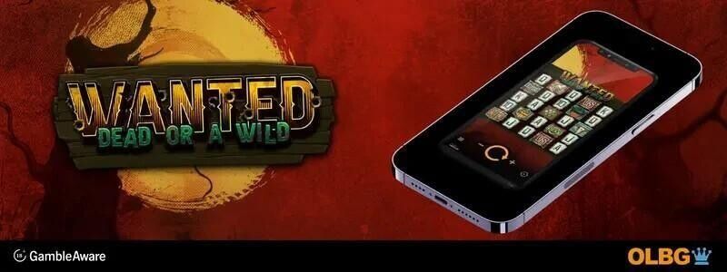 machine a sous en ligne sur mobile Wanted Dead or a Wild du développeur Hacksaw Gaming