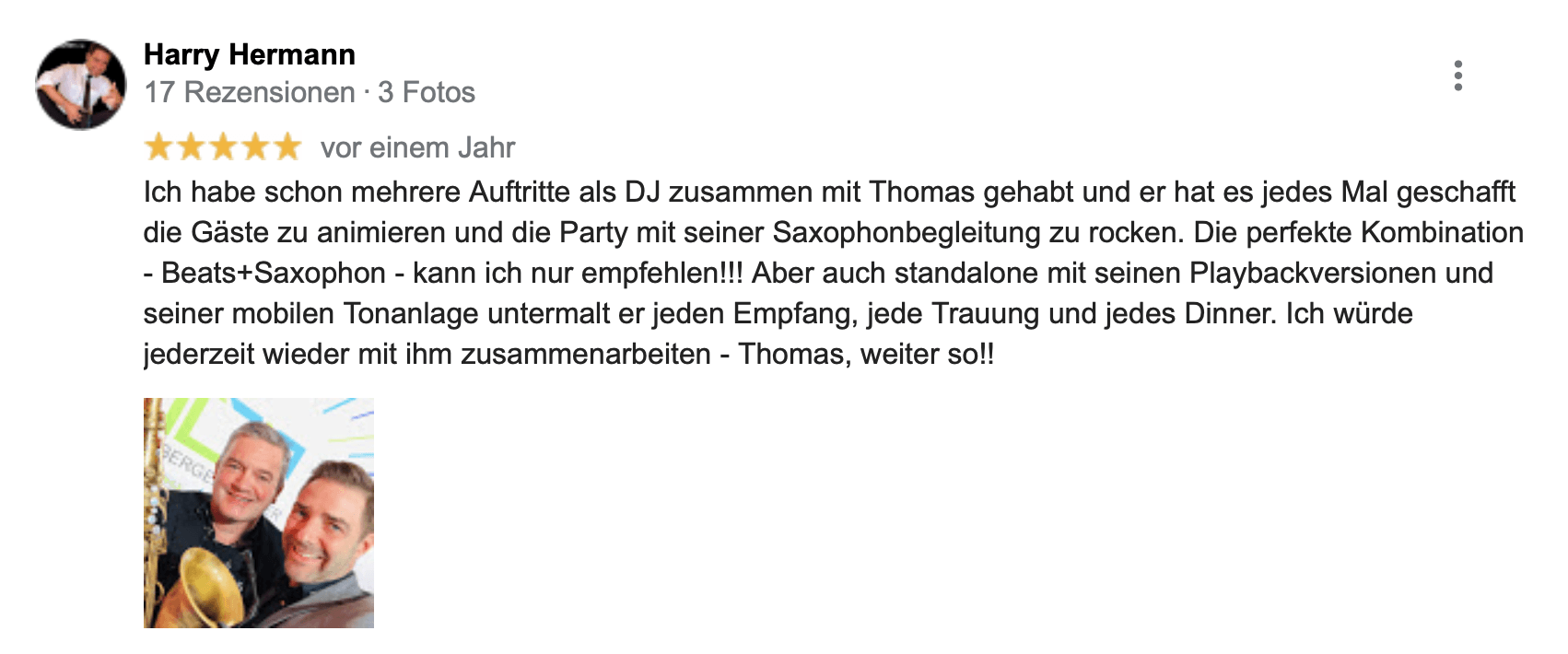 Google Rezension, Saxparty, Sax & Dj Google Rezension, Saxparty, Sax and Beats, Sax and DJ