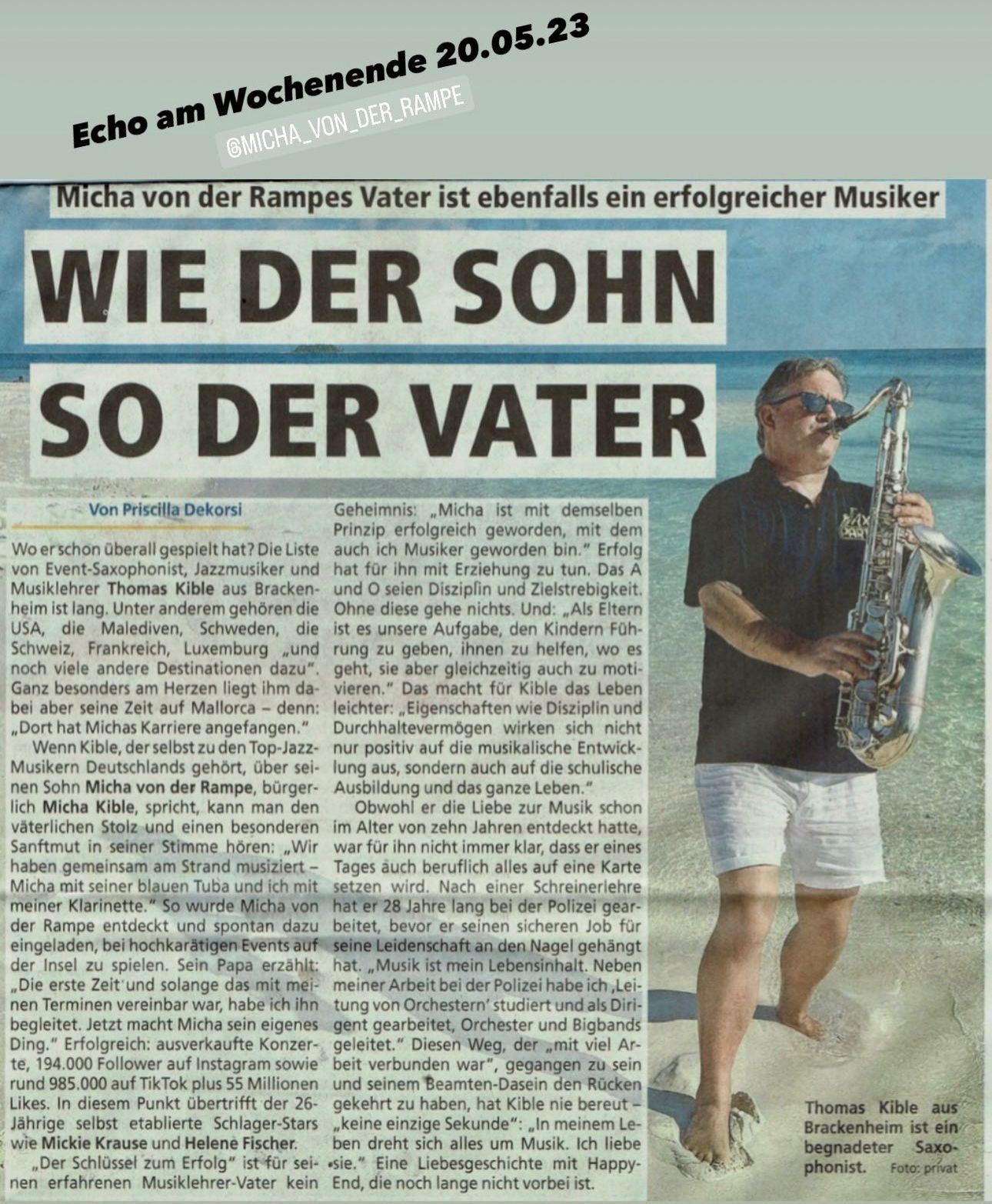 Echo am Samstag Presse Saxparty