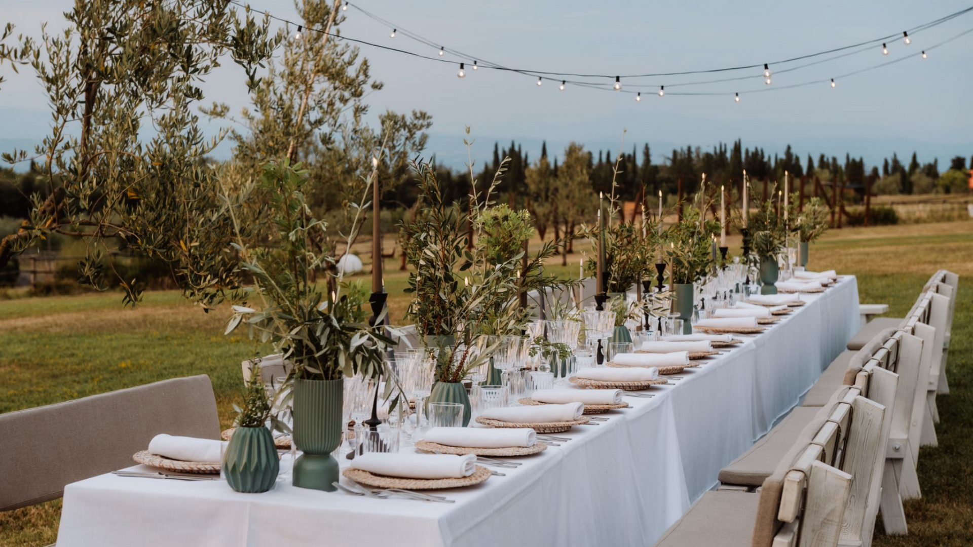 Geburtstagsfeier in der Toskana im Freien