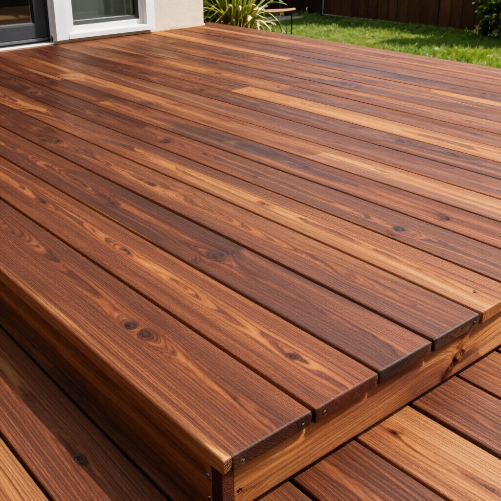 Tarima de exterior de madera natural