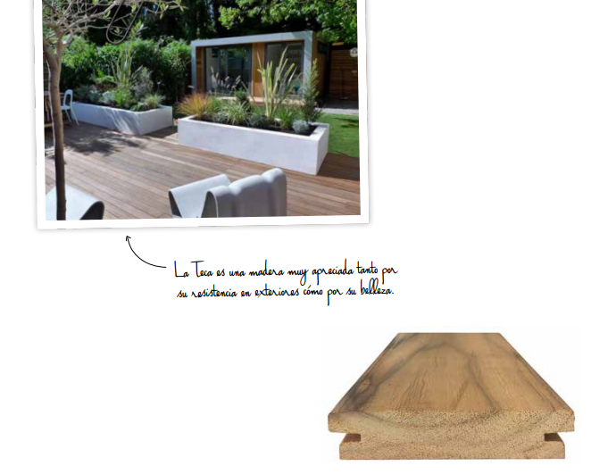 Tarima de exterior madera natural teca