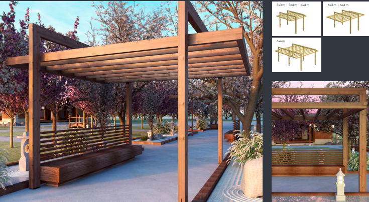 Pérgolas de madera laminada