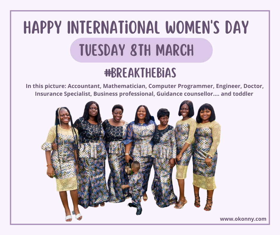 International Womens Day - poster with picture of women and toddler
