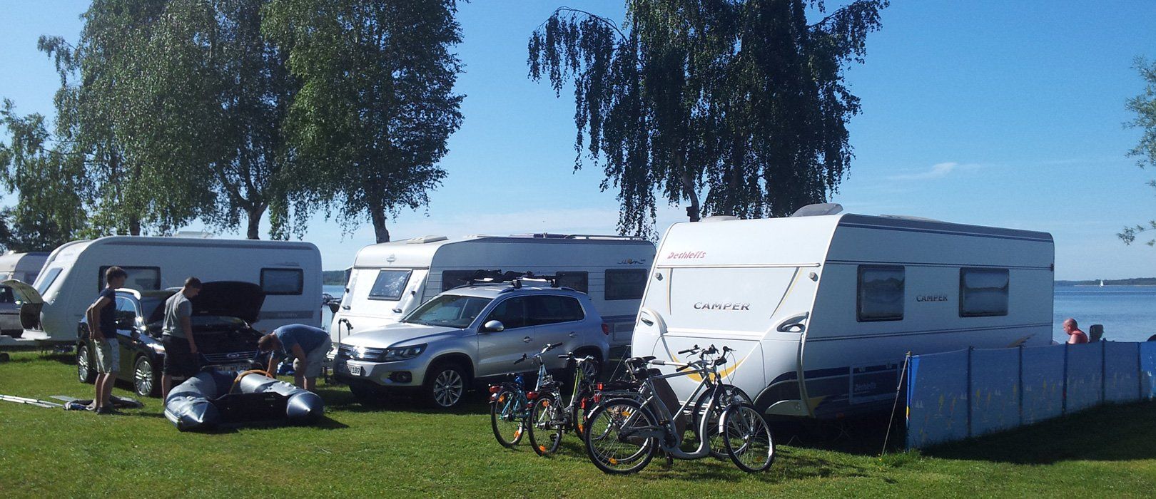 Camping am See Alt Schwerin Wohnwagen und Caravan am Plauer See