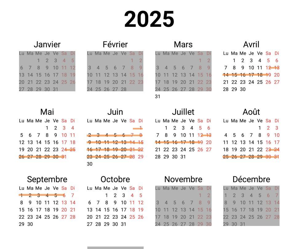 Calendrier 2024