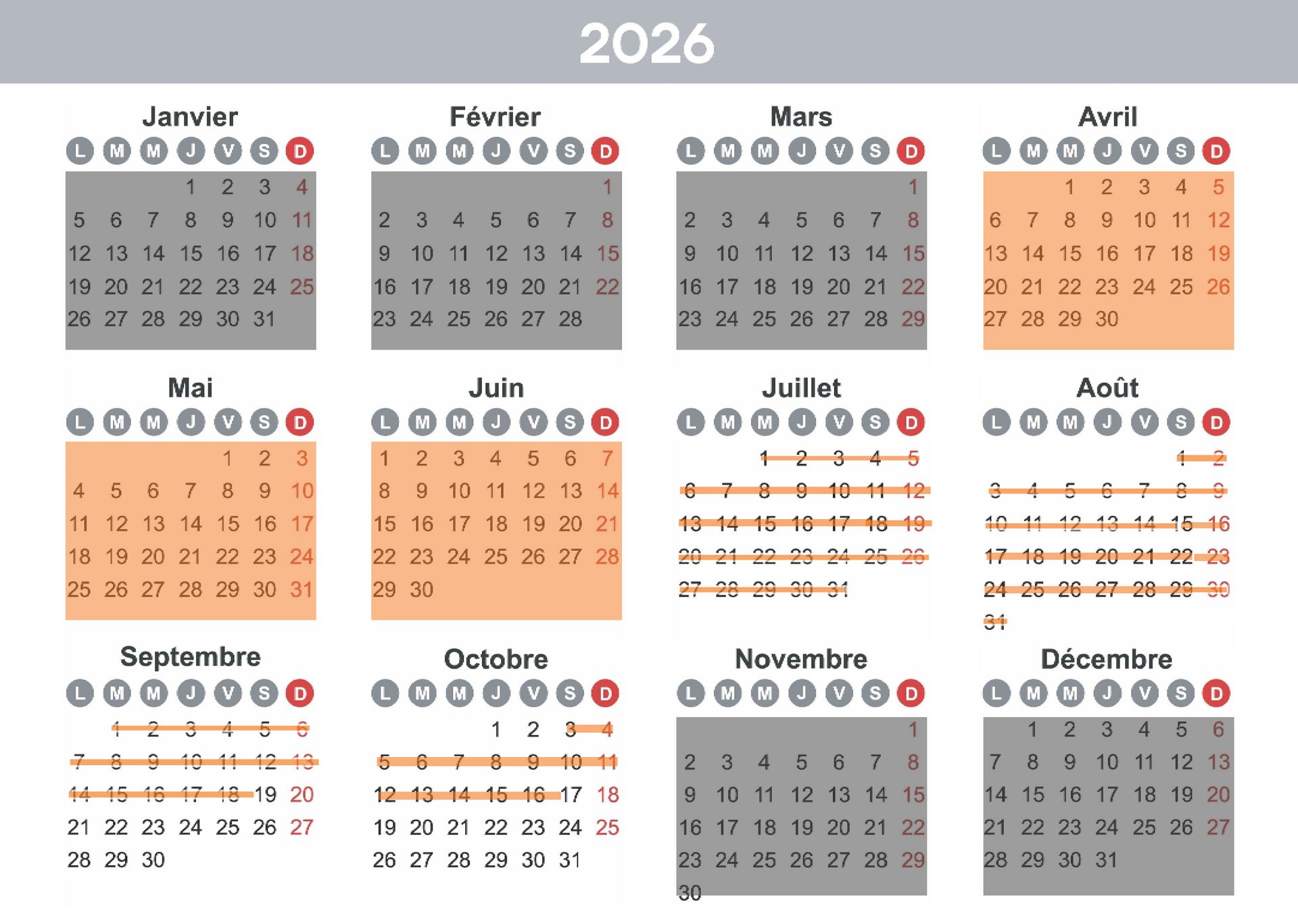 Calendrier 2025