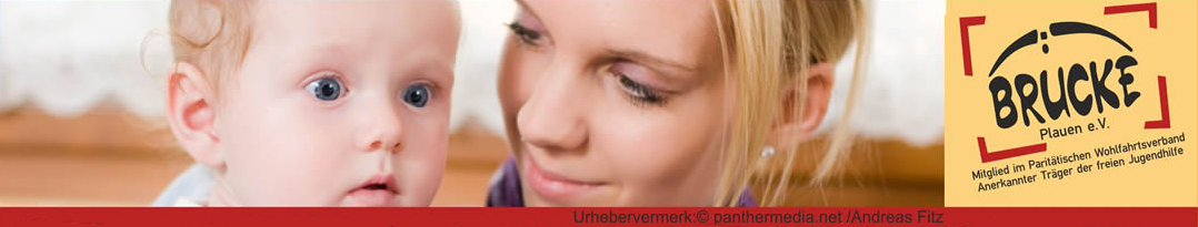 Mutter mit Kind, Brücke Plauen e.V. Logo Mutter hat ein Kind auf ihrem Arm, Brücke Plauen e.V. Logo
