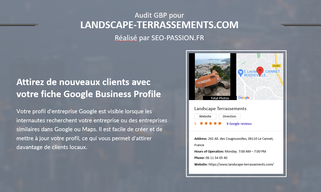 Exemple d'audit de fiche Google Business Exemple d'audit de fiche Google Business
