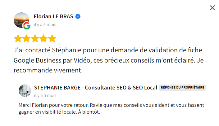 Avis Google My Business pour demande de validation de fiche Avis Google My Business pour demande de validation de fiche
