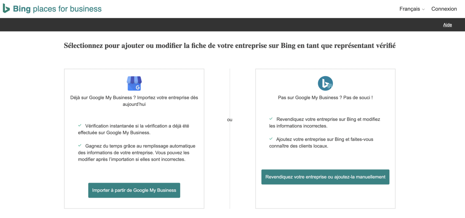 Importer votre fiche Google Business dans Bing Places Importer votre fiche Google Business dans Bing Places