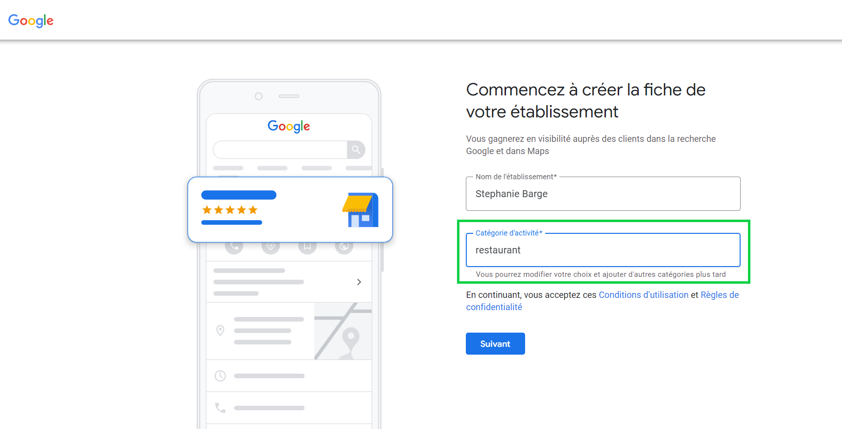 Choix de la catégorie principale de votre fiche Google Business Choix de la catégorie principale de votre fiche Google Business