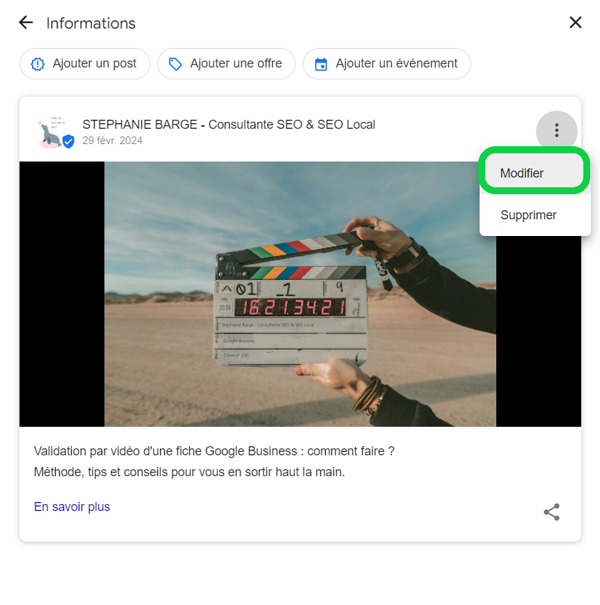 Comment modifier un Google Post ? Comment modifier un Google Post ?