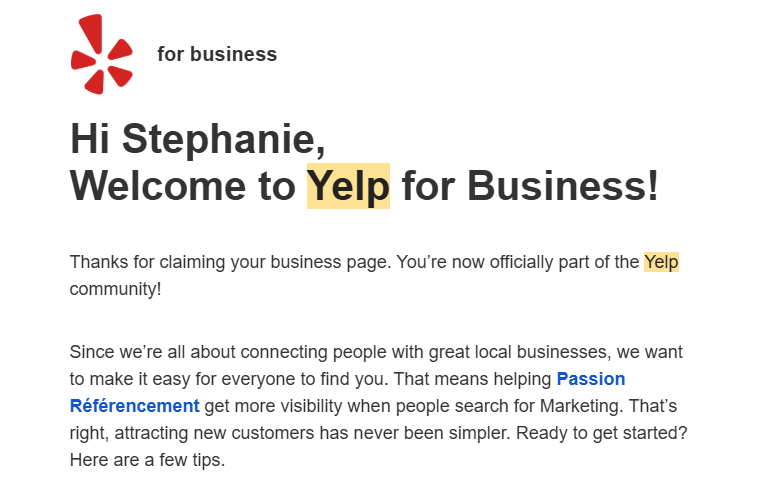 Revendiquer et compléter votre fiche d’entreprise sur Yelp Revendiquer et compléter votre fiche d’entreprise Yelp