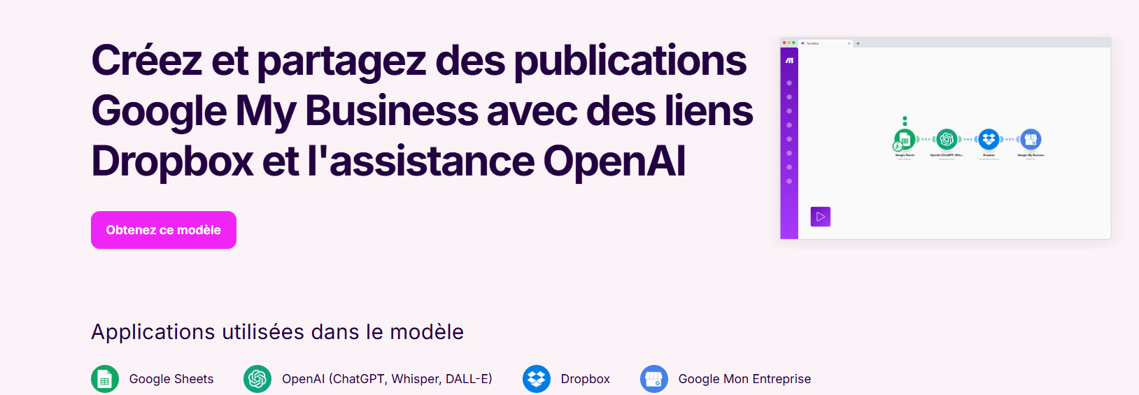 Créez et partagez des publications Google My Business avec des liens Dropbox et l'assistance OpenAI Créez et partagez des publications Google My Business avec des liens Dropbox et l'assistance OpenAI