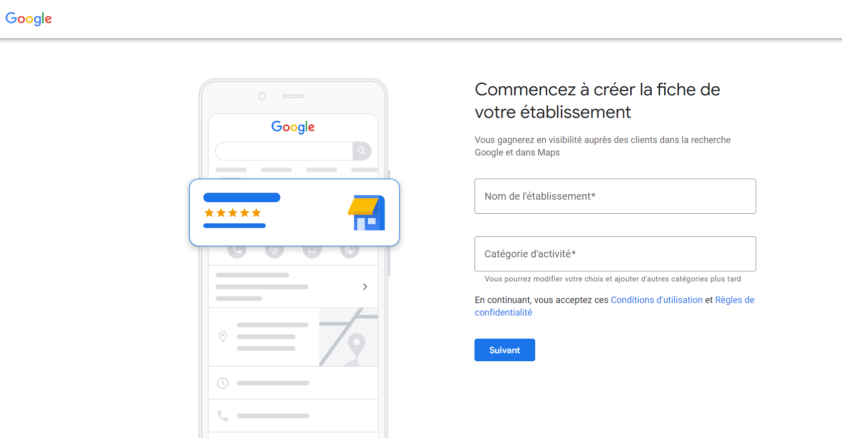 Créer la fiche de votre établissement Créer la fiche de votre établissement Google