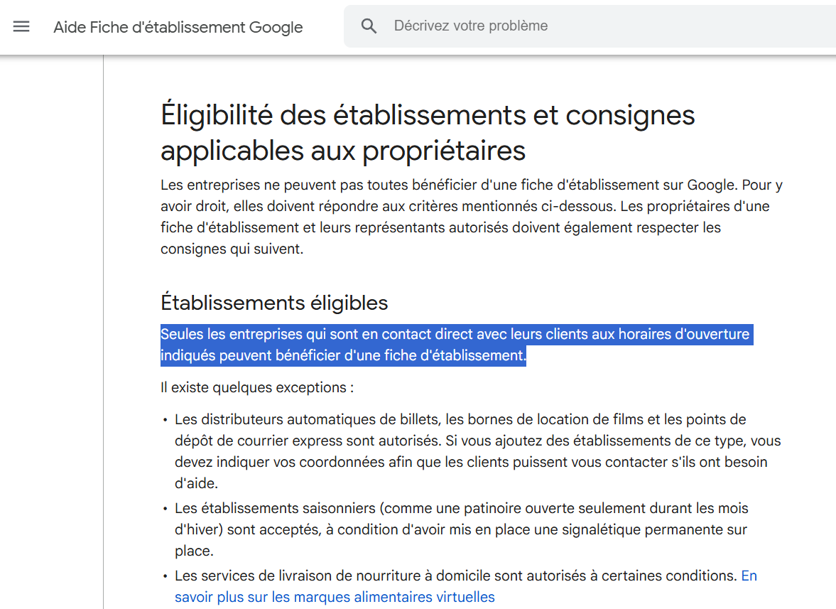 Éligibilité des établissements et consignes applicables aux propriétaires Éligibilité des établissements et consignes applicables aux propriétaires