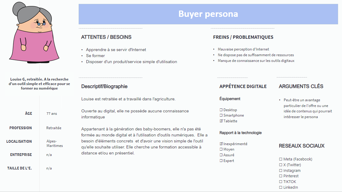 Exemple de Buyer persona Exemple de Buyer persona