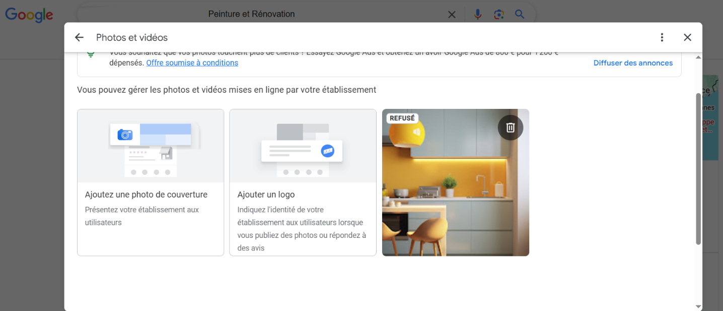 Exemple de photo refusée Exemple de photo refusée