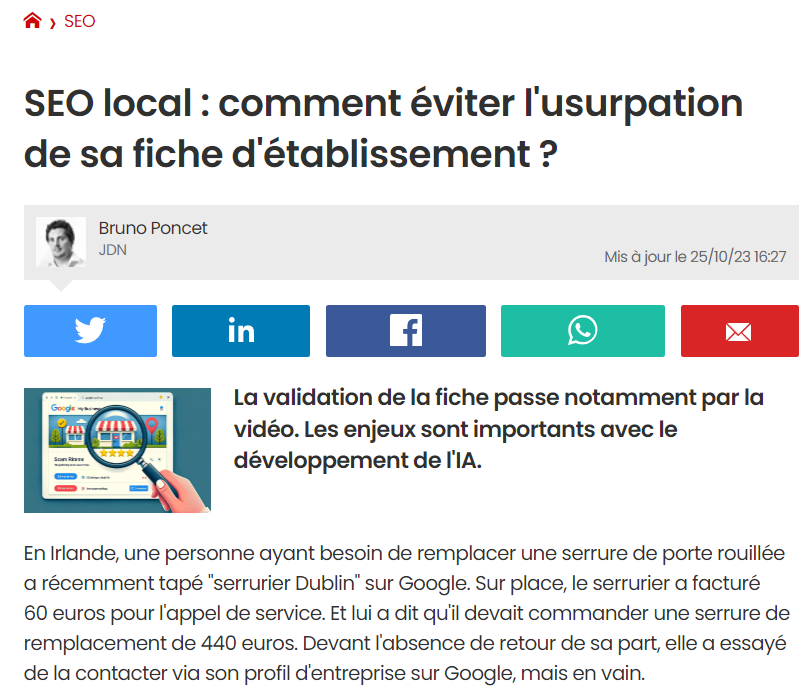 SEO local : comment éviter l'usurpation de sa fiche d'établissement ?