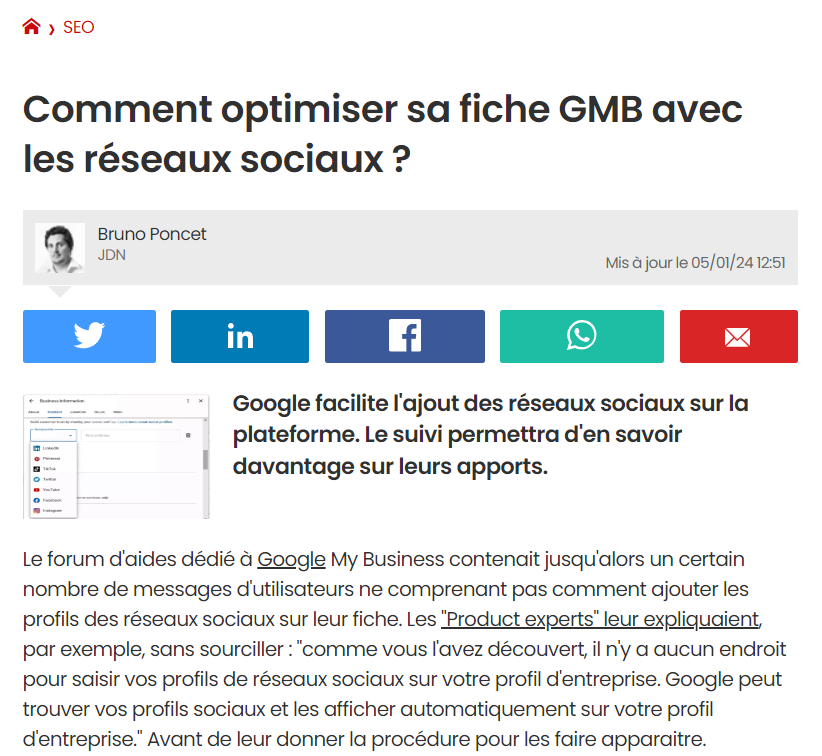 Comment optimiser sa fiche GMB avec les réseaux sociaux ?