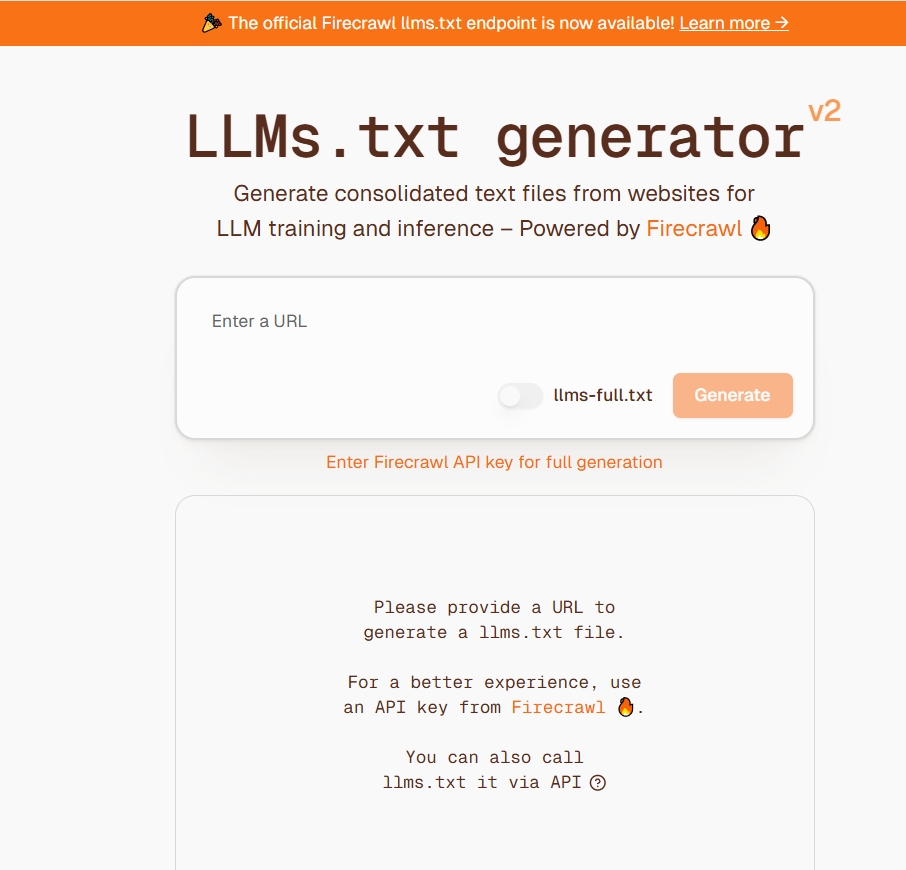 Générer un fichier LLM.txt Générer un fichier LLM.txt