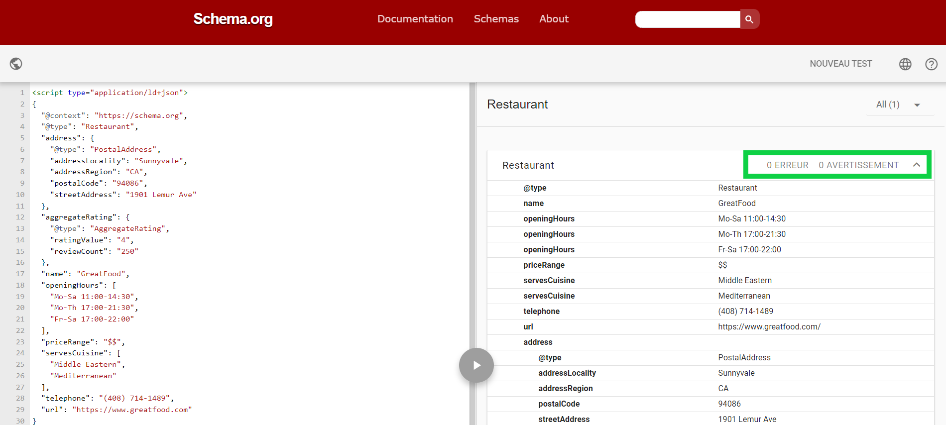 outil de test de données structurées Schema.org outil de test de données structurées Schema.org