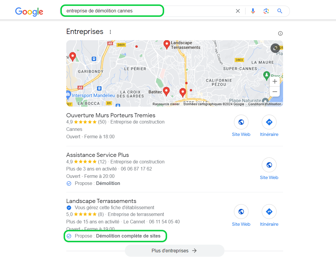 Justifications et affichage de services sur fiche GBP Justifications et affichage de services sur fiche GBP