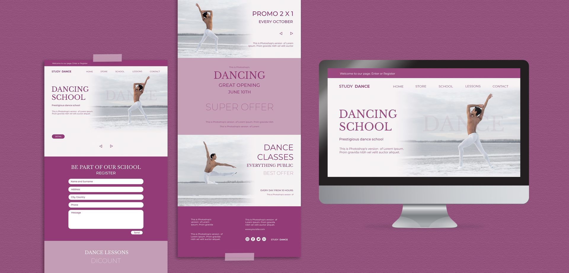site web vitrine pour une ecole de danse