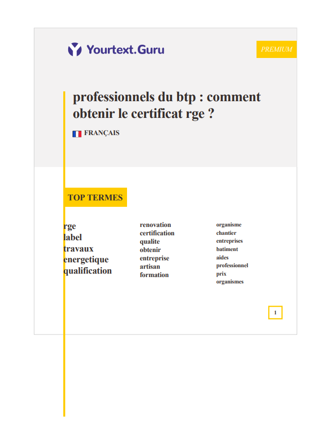 Top termes suggérés par Yourtext.guru Top termes suggérés par Yourtext.guru
