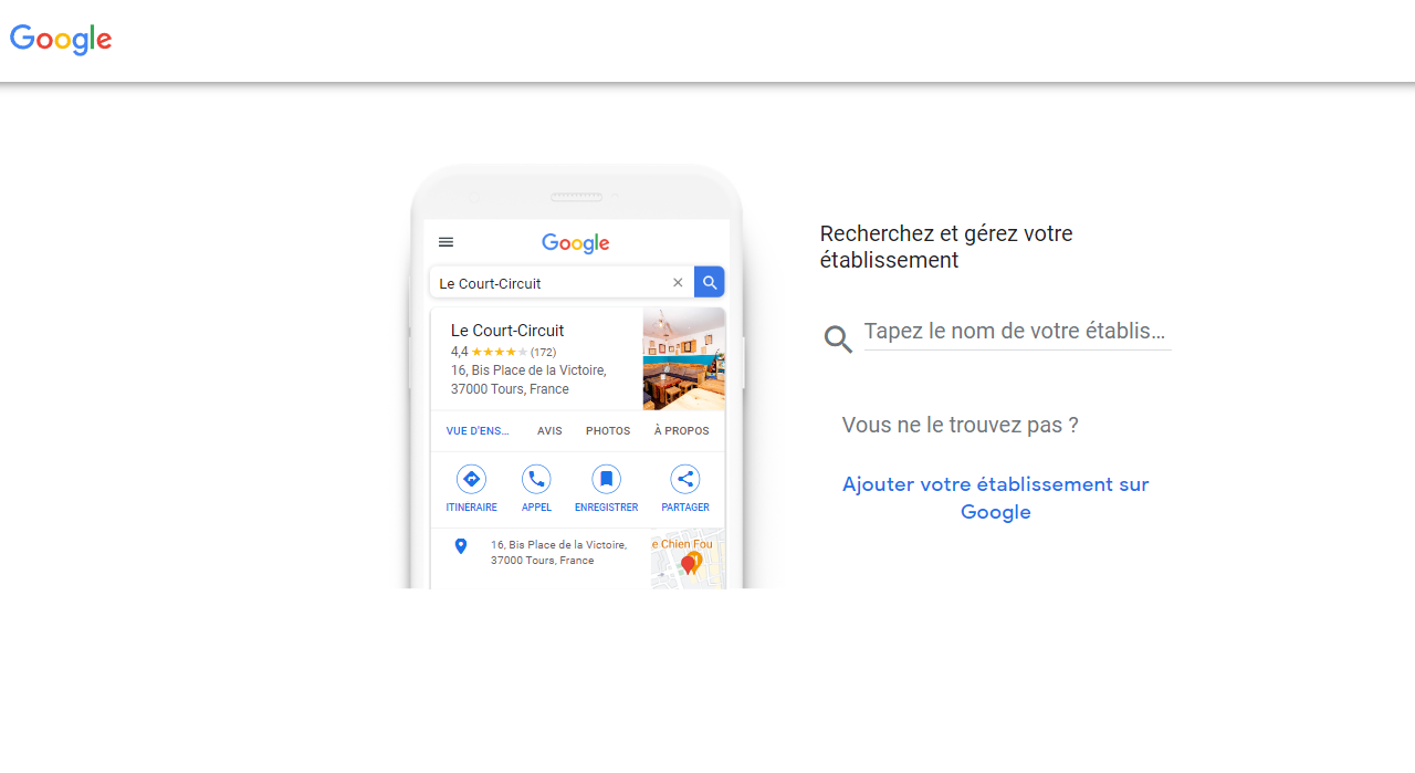 Vérification d'une fiche Google My Business Vérification d'une fiche Google My Business