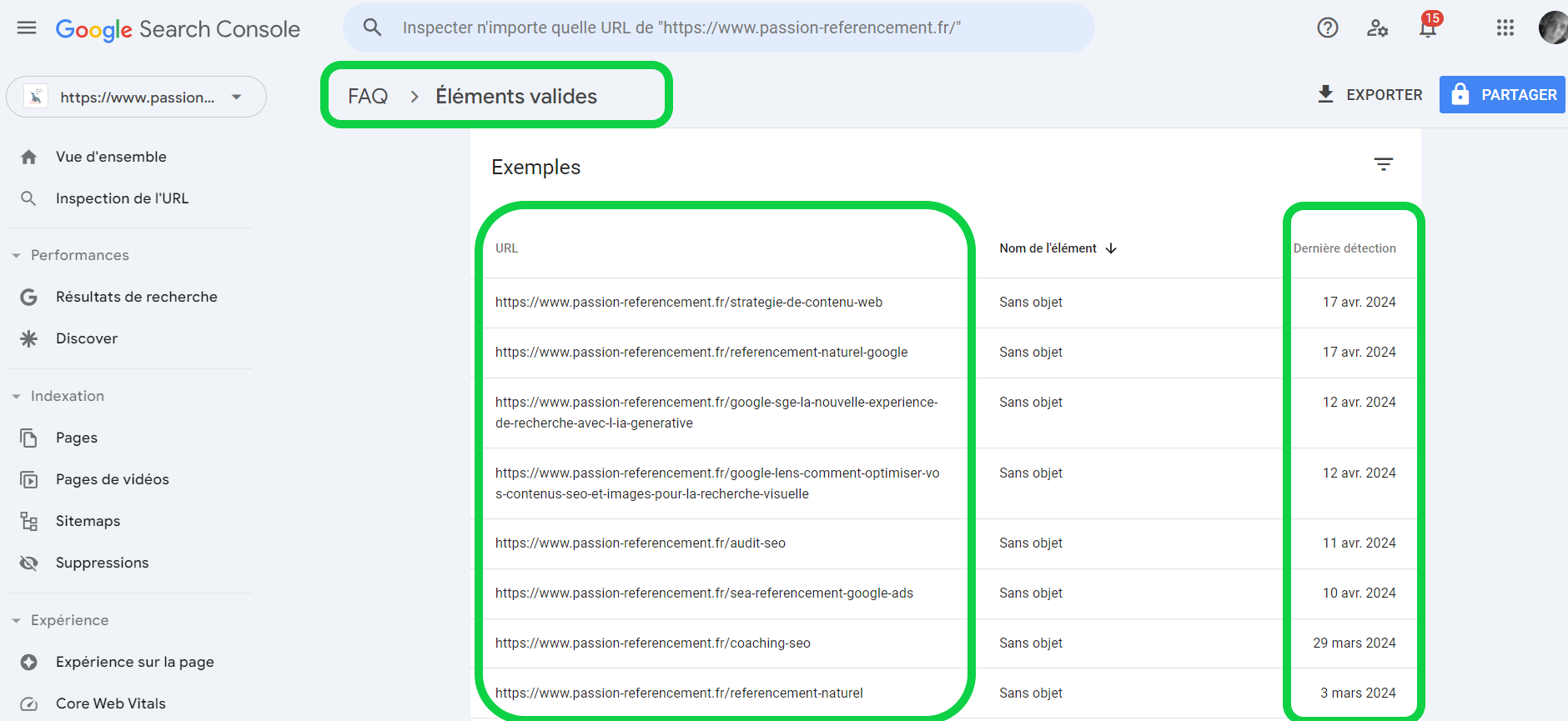 Consultez le rapport de la Google Search Console pour les données structurées Consultez le rapport de la Google Search Console pour les données structurées