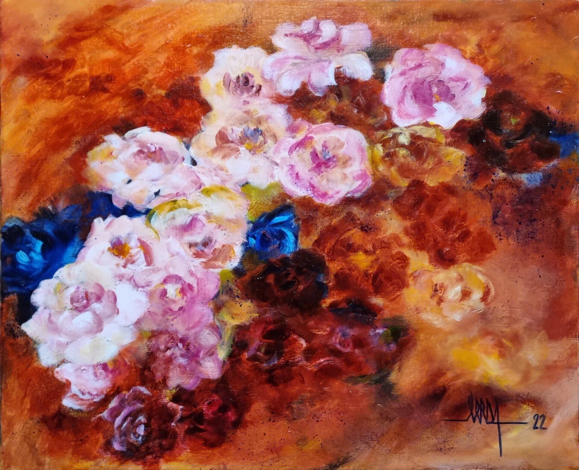 peinture acrylique sur toile jardin gascon
