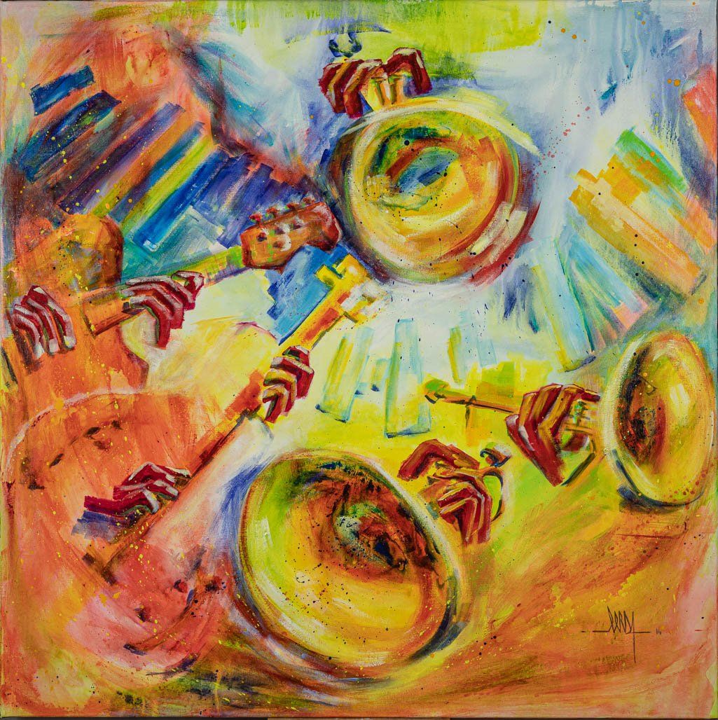 peinture acrylique sur toile jazz in marciac gers Ibrahim maalouf