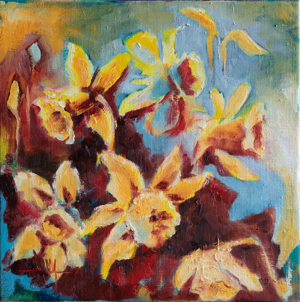 peinture huile sur toile printemps sud-ouest france