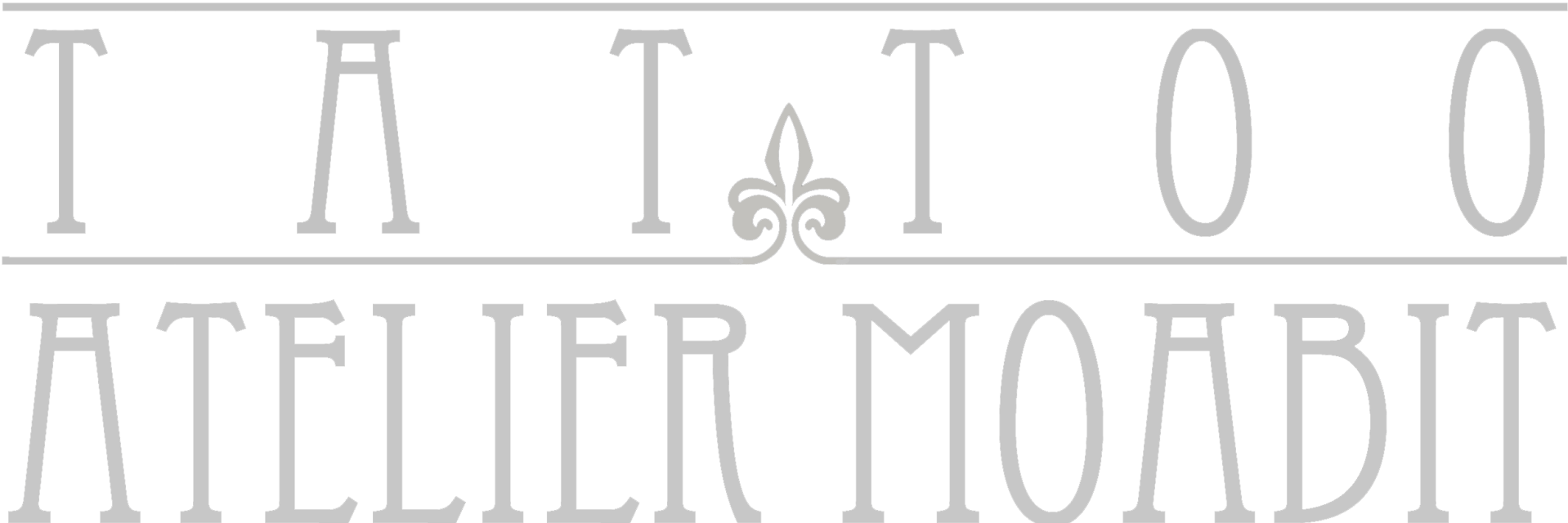 Tätowier Atelier Moabit. Logo in weiss vom Tattoostudio in Berlin Mitte Tiergarten.