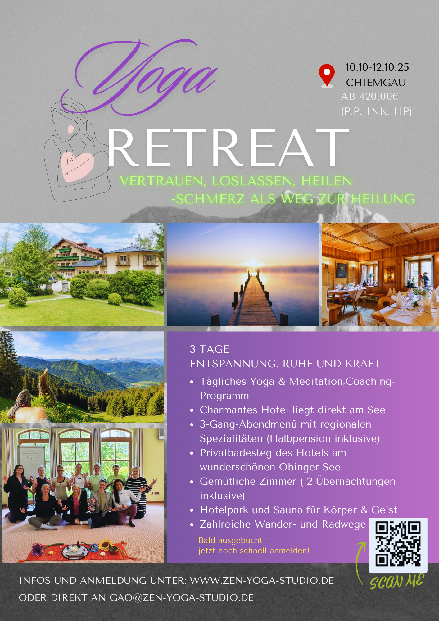 Yoga Retreat in Chiemgau, Yoga Retreat Wochenende, 3 Tage Yoga Retreat, Yoga Retreat in Bayern, Yoga Retreat Chiemsee