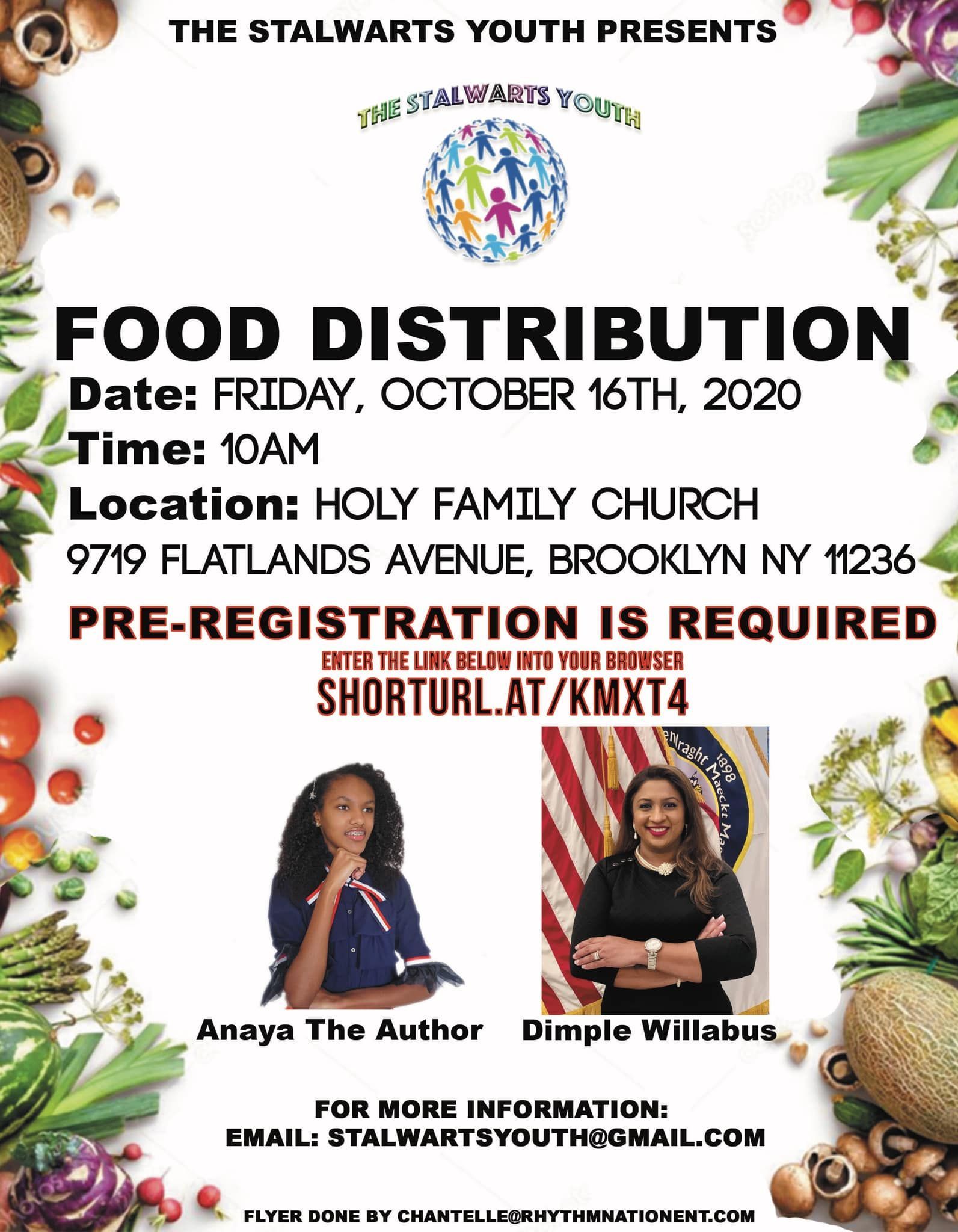 Stalwarts Youth Food Distribution at Holy Family Church in Brooklyn, NY on October 16, 2020