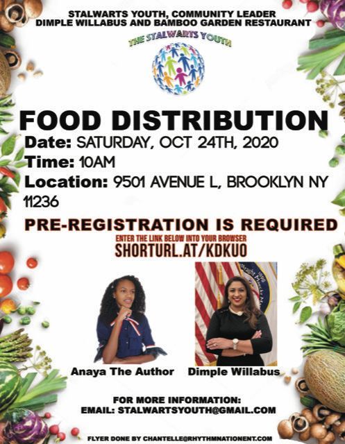 Stalwarts Youth Food Distribution at Bamboo Garden Restaurant in Brooklyn, NY on October 24, 2020