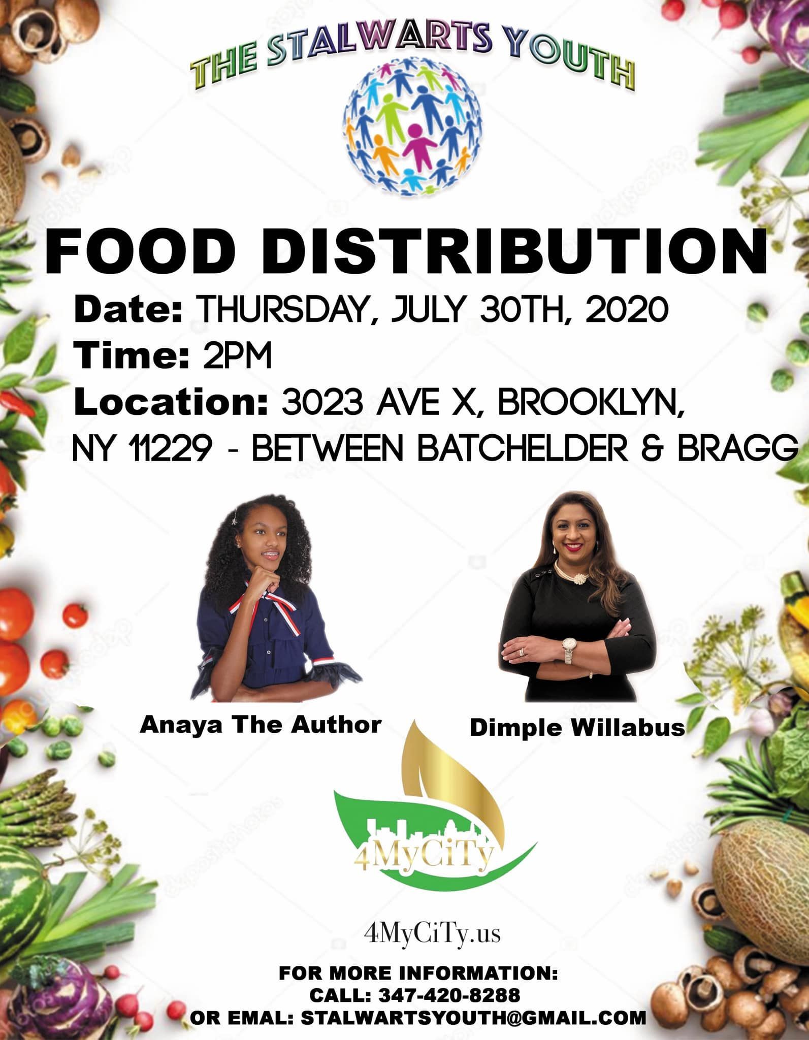Stalwarts Youth Food Distribution in collaboration with 4MyCity at Avenue X, Brooklyn, NY on July 30, 2020