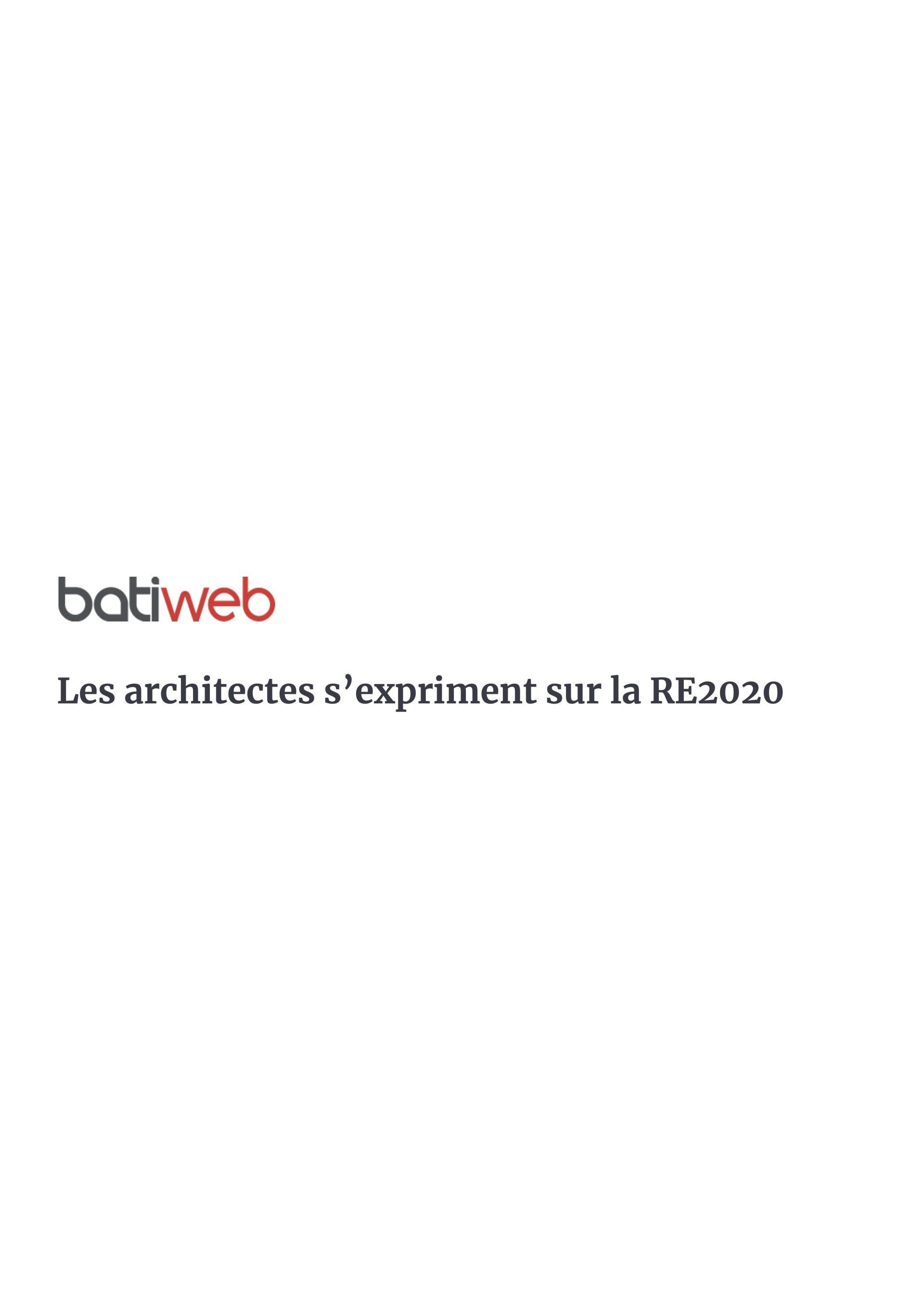 Publication | Les architectes s'expriment sur la RE2020