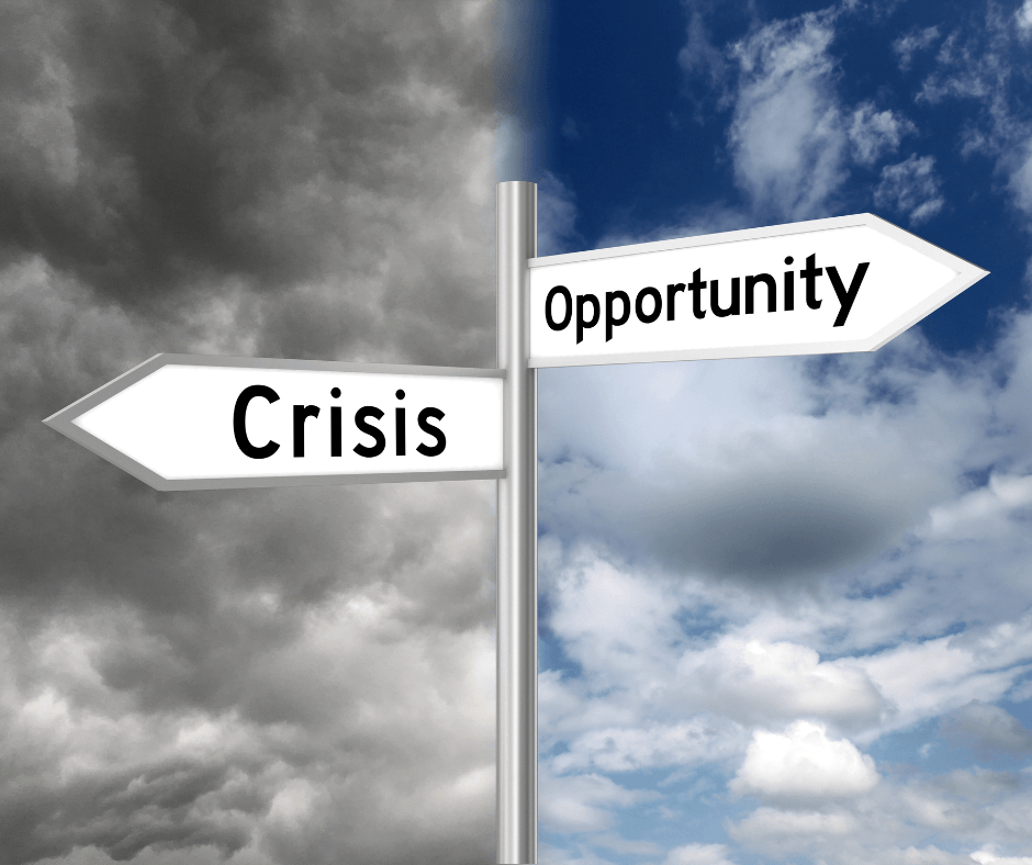 Crisis and Opportunities sign