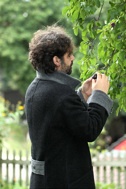 Mantel, Gehrock, Herrenmode, Doubleface, Wolle, beidseitig tragbar, individuell, Maßanfertigung, nachhaltig, atmungsaktiv