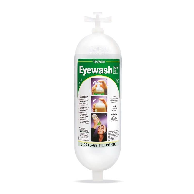 BOTELLA DE REPUESTO DE 1 LITRO PARA ESTACIONES LAVAOJOS. (PACK 2 UNIDADES).  TOBIN EYEWASH.  MODELO 2388-L126