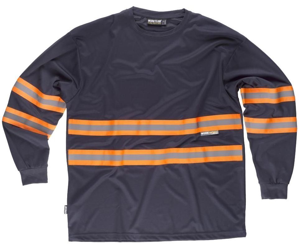 camiseta-workteam-c3937-naranja-marino-manga-larga
