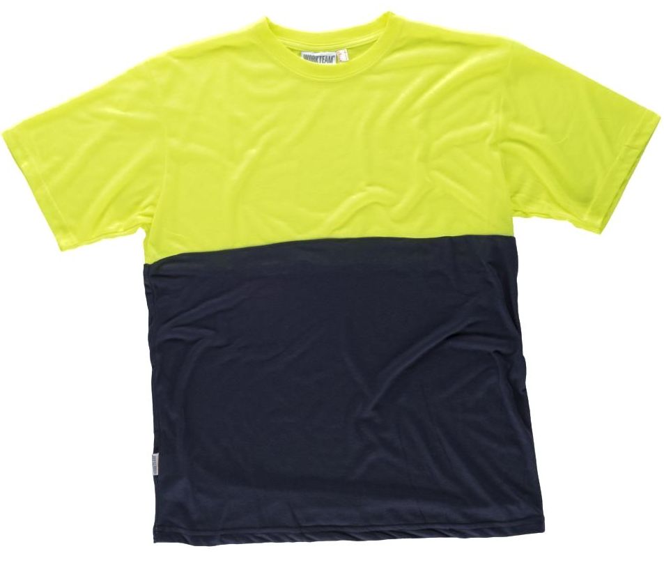 camiseta-workteam-c6020-amarillo-marino-manga-corta