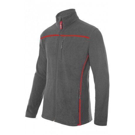 chaqueta-polar-gris-caza-bicolor-serie-p201502-gris-rojo