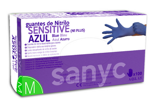 Guante desechable NITRILO AZUL SANYC SENSITIVE