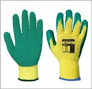 Guante de punto con recubrimiento en palma de Látex Grip PORTWEST A100