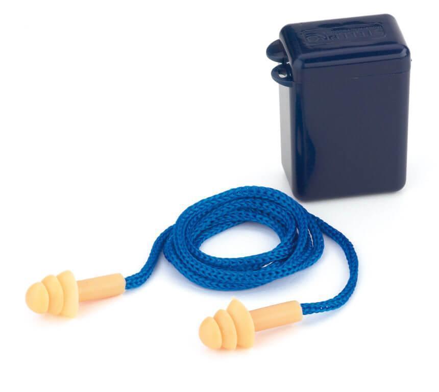 1988-TRCS. Tapón auditivo silicona reutilizable con cordón. Mod.